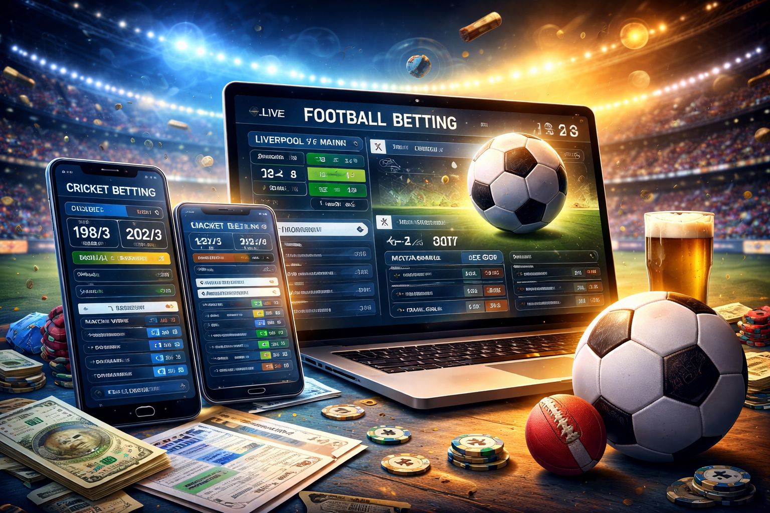 Bóng Đá, Cricket Và Phủ Sóng Thị Trường Rộng Trong Một Nơi